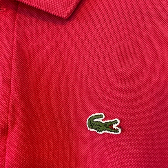 Lacoste Mens Fuschia Pink 100% Cotton Pique L. 12.22 Short Sleeve Polo Shirt XXL - Picture 7 of 17